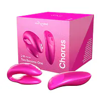 Смарт-вібратор для пар We-Vibe Chorus Cosmic Pink, сенсорне керування вібраціями стисненням пульта - Master