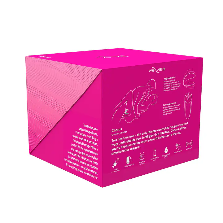Смарт-вібратор для пар We-Vibe Chorus Cosmic Pink, сенсорне керування вібраціями стисненням пульта - Master