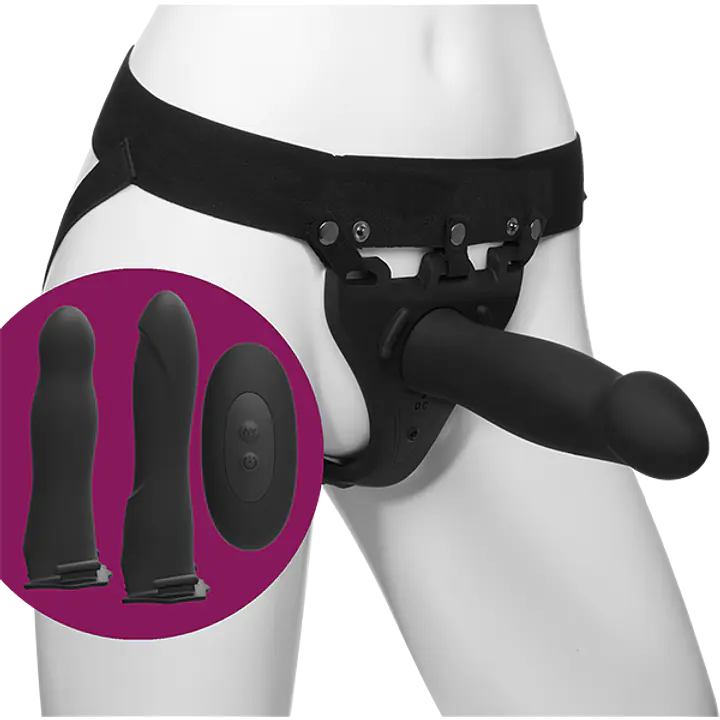 Набір для страпона з вібрацією Doc Johnson Body Extensions - BE Naughty - Black - Master