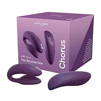 Смарт-вібратор для пар We-Vibe Chorus Purple, сенсорне керування вібраціями стисненням пульта - Master