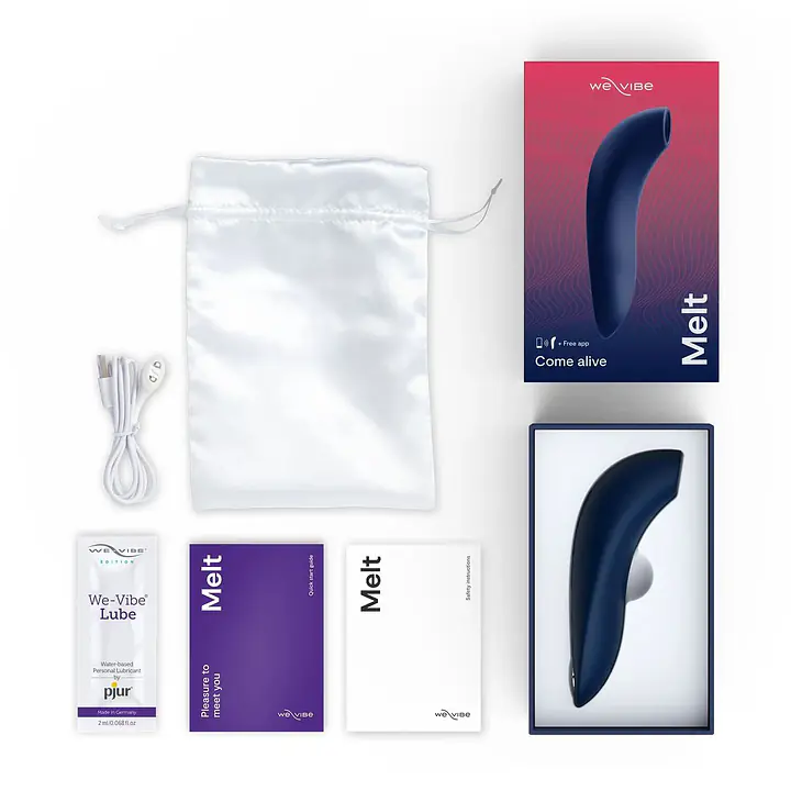 Вакуумний смарт-стимулятор для пар We-Vibe Melt Midnight Blue, зручно поєднувати з проникним сексом - Master