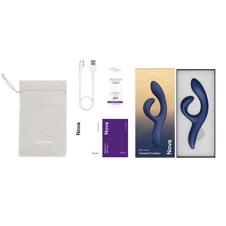 Смарт вібратор-кролик We-Vibe Nova Midnight Blue, ергономічний, регульований кут нахилу стовбура - Master