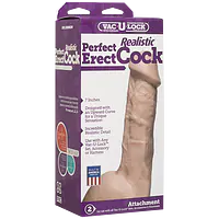 Фалоімітатор Doc Johnson - 7 Inch Perfect Erect Cock, велика головка, Vac-U-Lock - Master