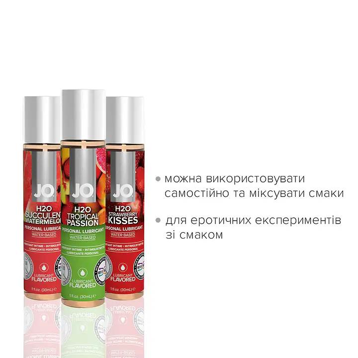 Набір JO Tri-Me Triple Pack — Flavors (3×30 мл) три різні смаки оральних змазок - Master