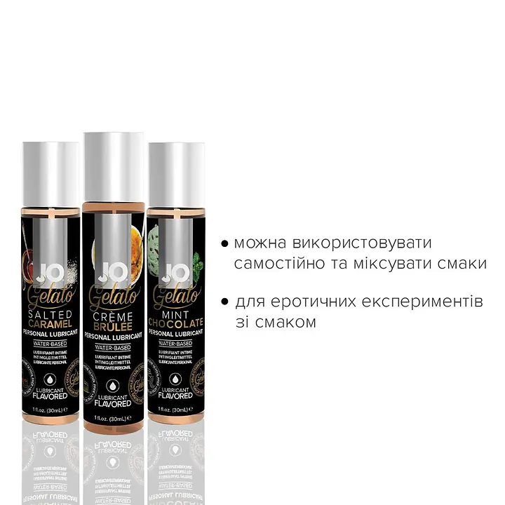 Набір JO Tri-Me Triple Pack — Gelato (3×30 мл) три різні смаки серії Джелато - Master