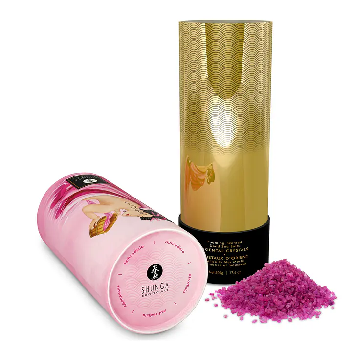 Пінлива сіль для ванни Shunga Dead Sea salt Oriental Crystals — Rose Petal (500 г), Мертвого моря - Master