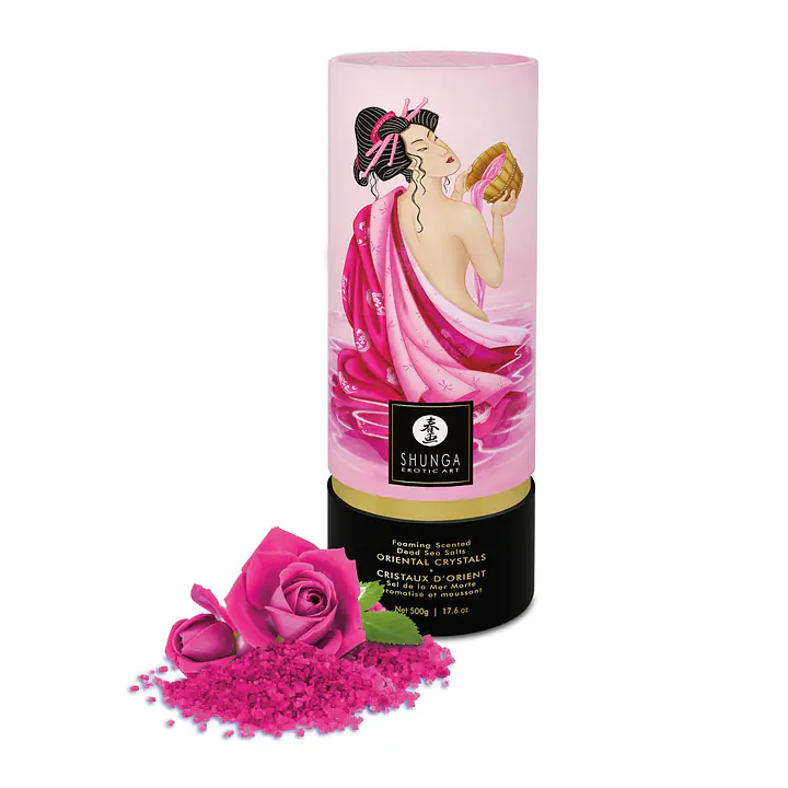 Пінлива сіль для ванни Shunga Dead Sea salt Oriental Crystals — Rose Petal (500 г), Мертвого моря - Master