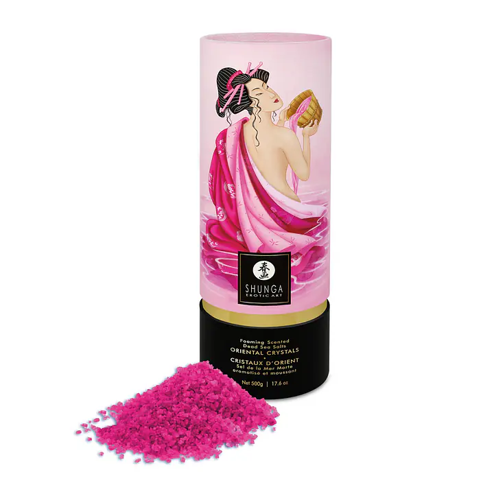 Пінлива сіль для ванни Shunga Dead Sea salt Oriental Crystals — Rose Petal (500 г), Мертвого моря - Master
