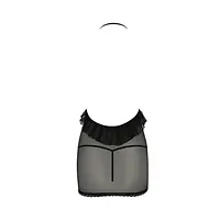 Сорочка прозора приталена Passion ERZA CHEMISE XXL/XXXL, black, трусики - Master