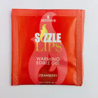 Пробник масажного гелю Sensuva - Sizzle Lips Strawberry (6 мл) - Master