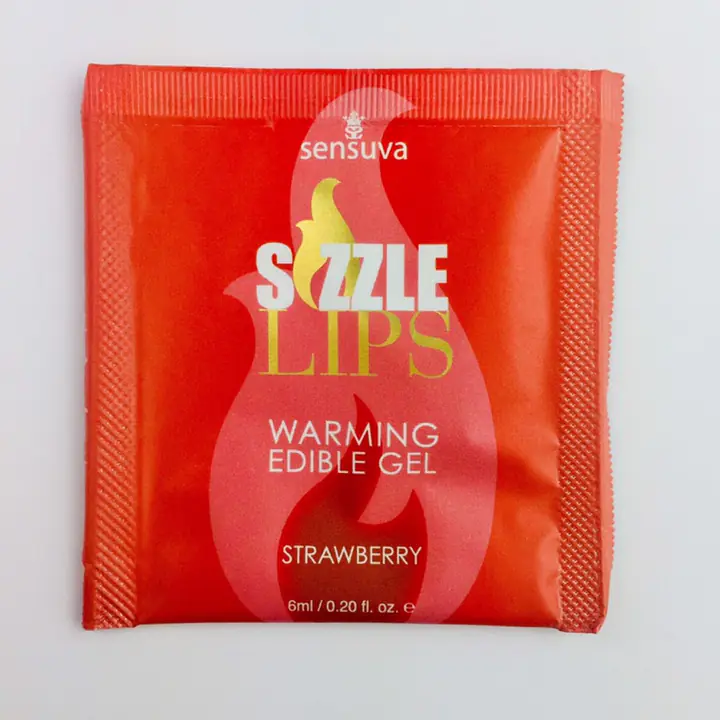 Пробник масажного гелю Sensuva - Sizzle Lips Strawberry (6 мл) - Master