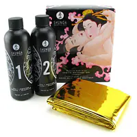 Гель для NURU-масажу Shunga Oriental Body-to-Body – Sparkling Strawberry Wine плюс простирадло - Master