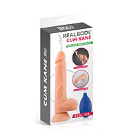 Фалоімітатор, що кінчає, Real Body — Cum Kane: довжина 21,5 см, діам. 3,8 см, ТРЕ, присоска - Master