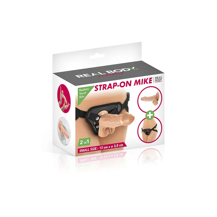 Жіночий страпон-трусики 2в1 Real Body — Mike: довжина 13 см, діам. 3,8 см, трусики та фалоімітатор - Master