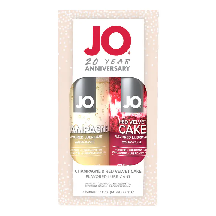 Набір смакових змазок JO Champagne&Red Velvet Cake (2×60 мл), Limited Edition - Master