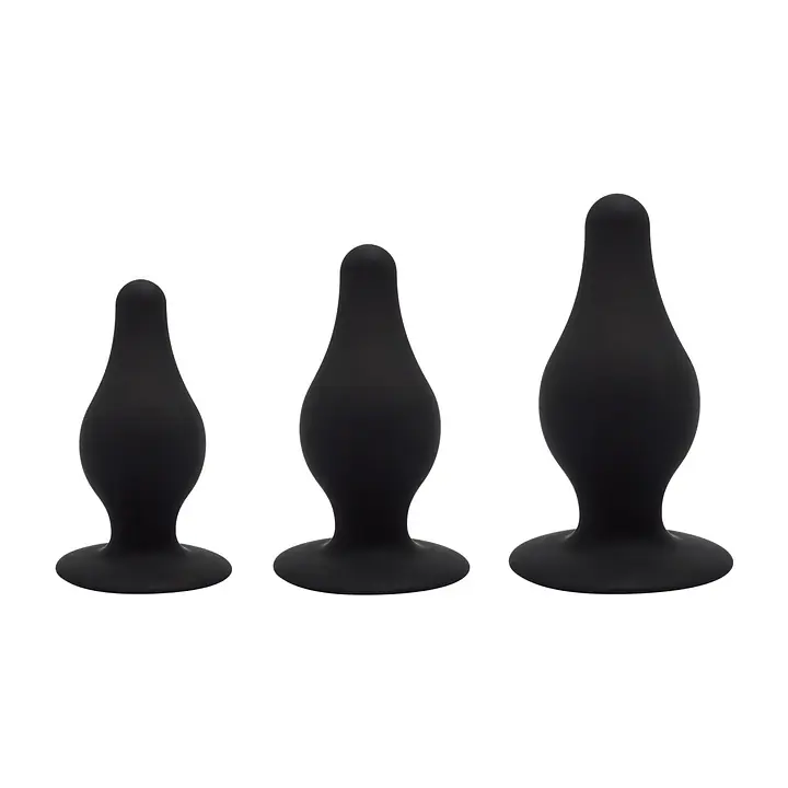 Набір анальних пробок SilexD Silicone Plug Kit двошарові, силікон+Silexpan, діаметр 3,4; 4; 4,5 см - Master