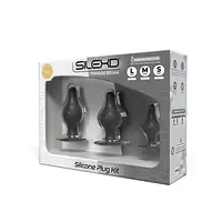 Набір анальних пробок SilexD Silicone Plug Kit двошарові, силікон+Silexpan, діаметр 3,4; 4; 4,5 см - Master