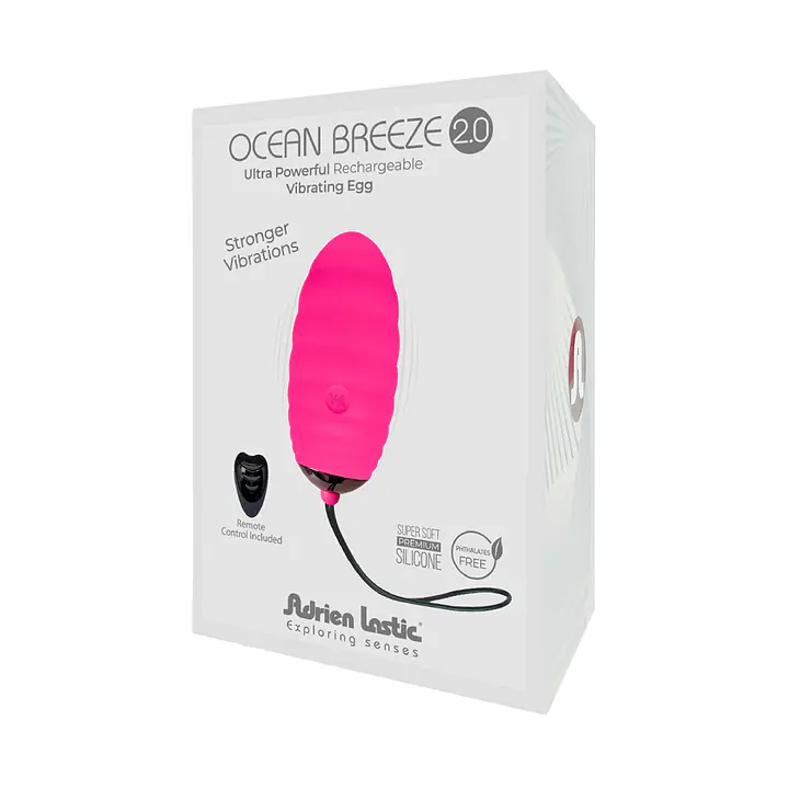 Віброяйце Adrien Lastic Ocean Breeze 2.0 Pink, пульт ДК, дуже потужний мотор, 10 віброрежимів - Master