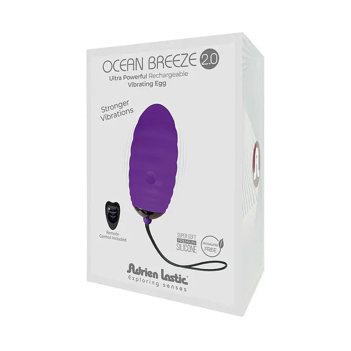 Віброяйце Adrien Lastic Ocean Breeze 2.0 Purple, пульт ДК, дуже потужний мотор, 10 віброрежимів - Master