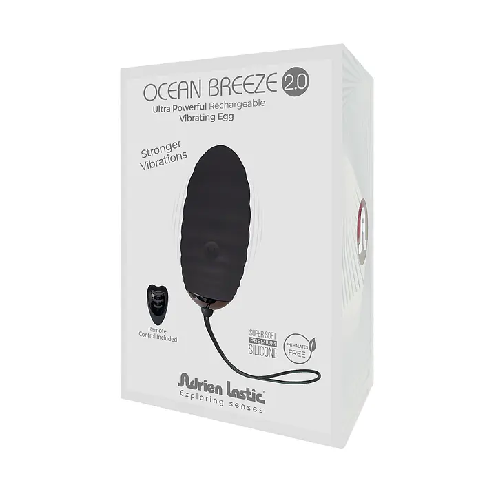 Віброяйце Adrien Lastic Ocean Breeze 2.0 Black, пульт ДК, дуже потужний мотор, 10 віброрежимів - Master