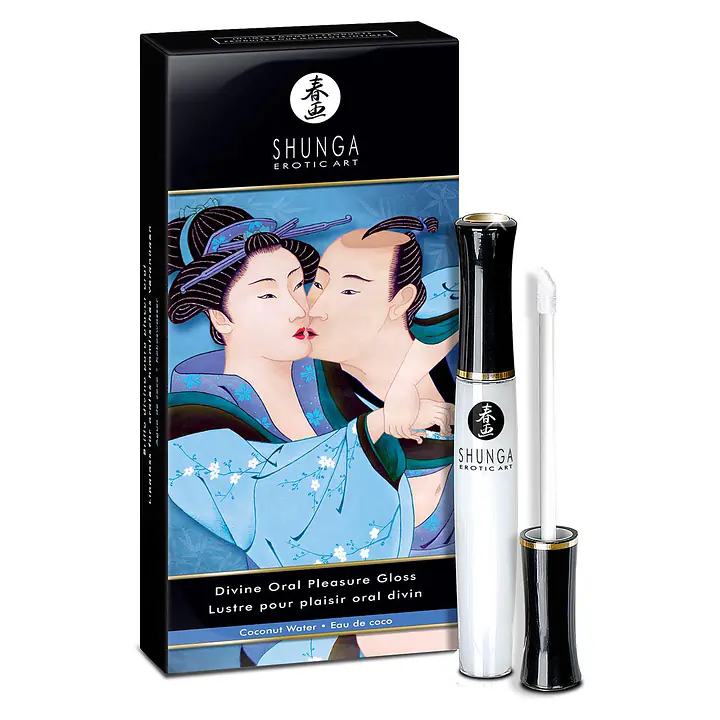 Стимулювальний блиск для губ Shunga LIPGLOSS – Coconut Water (10 мл), ефект поколювання, холод-тепло - Master
