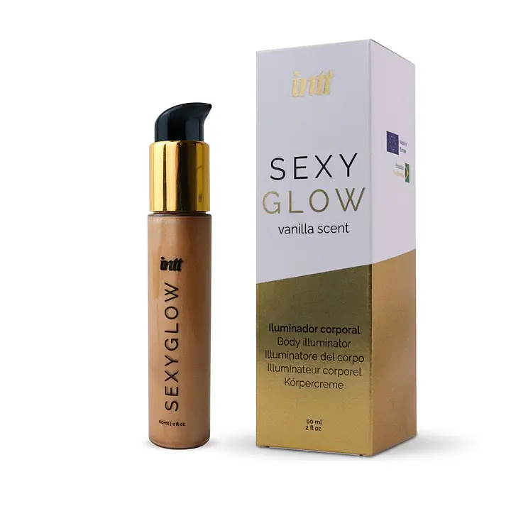 Крем-шимер для тіла Intt Sexy Glow (60 мл) з олією ши та ароматом ванілі, сяйна засмагла шкіра - Master