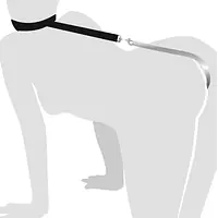 Анальний гак 1 із нашийником з натуральної шкіри Art of Sex - Anal hook, Чорний - Master