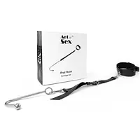 Анальний гак 1 із нашийником з натуральної шкіри Art of Sex - Anal hook, Чорний - Master