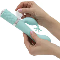 Розкішний вібратор-кролик Pillow Talk - Kinky Teal з кристалом Сваровські, потужний - Master
