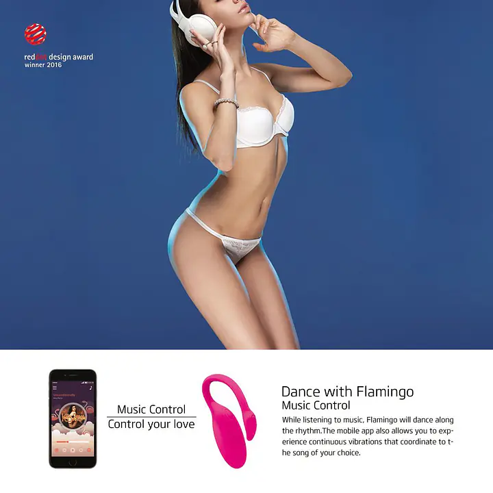 Смарт-віброяйце Magic Motion Flamingo зі стимулятором клітора, 3 види вправ Кегеля - Master
