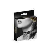 Чокер з кільцем для повідця Bijoux Pour Toi - FETISH Black, екошкіра - Master