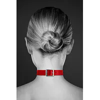 Чокер з кільцем для повідця Bijoux Pour Toi - FETISH Red, екошкіра - Master