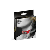 Чокер з кільцем для повідця Bijoux Pour Toi - FETISH Red, екошкіра - Master