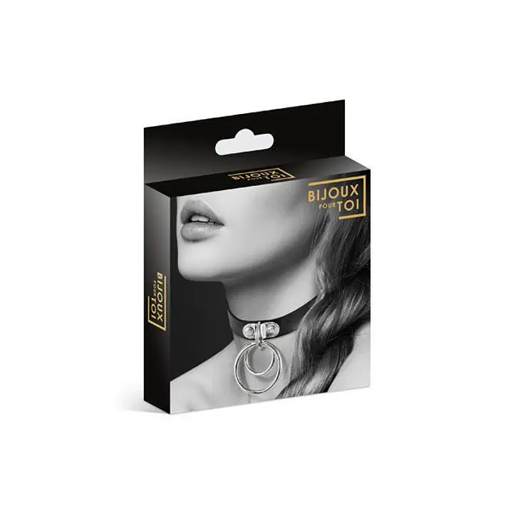 Чокер з двома кільцями Bijoux Pour Toi - TWO RINGS, екошкіра - Master