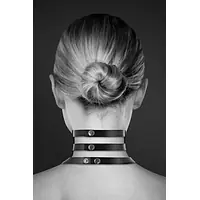 Чокер потрійний з кільцем для повідця Bijoux Pour Toi - FETISH, екошкіра - Master