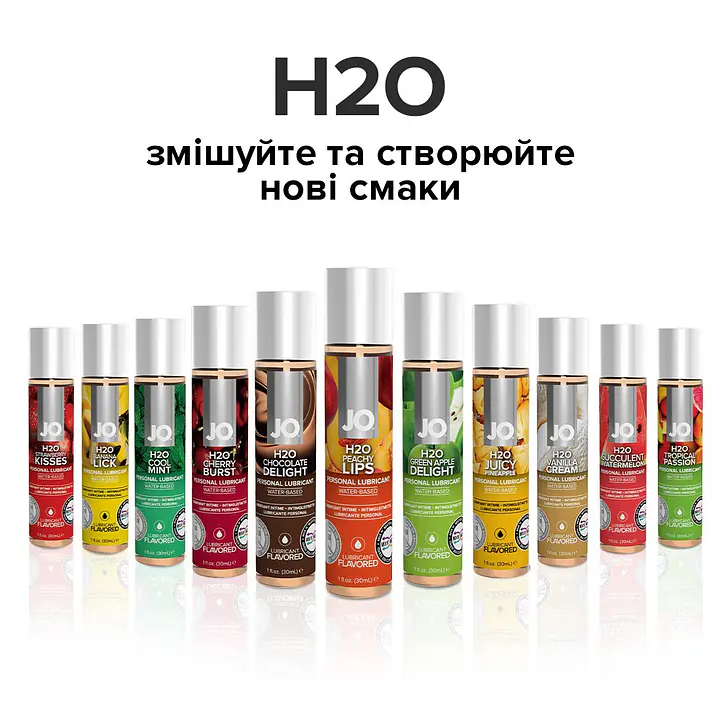 Змазка на водній основі JO H2O — Peachy Lips (120 мл) без цукру, рослинний гліцерин - Master