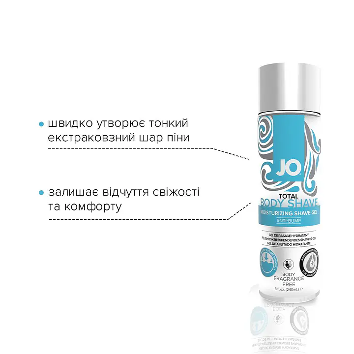 Гель для гоління JO TOTAL BODY — Anti-bump Intimate Shaving Gel (240 мл) зволожувальний - Master