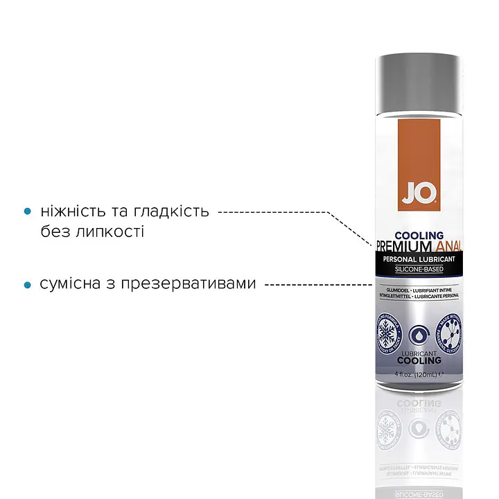 Анальна змазка JO ANAL PREMIUM — COOLING (120 мл) охолоджувальна, на силіконовій основі - Master