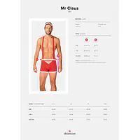 Чоловічий еротичний костюм Санта-Клауса Obsessive Mr Claus 2XL/3XL, боксери на підтяжках, шапочка з - Master