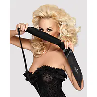 Атласна пов’язка маска Obsessive Blindfold black One size, чорна - Master