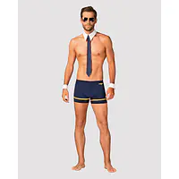 Еротичний костюм пілота Obsessive Pilotman set S/M, боксери, манжети, комір з краваткою, окуляри - Master