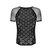 Чоловіча напівпрозора футболка з орнаментом Obsessive T102 T-shirt S/M/L, чорна - Master
