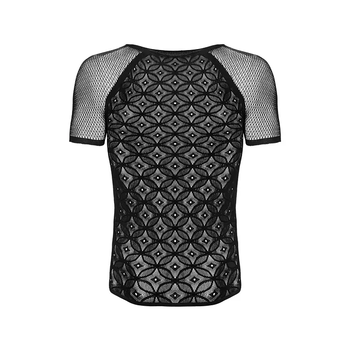 Чоловіча напівпрозора футболка з орнаментом Obsessive T102 T-shirt S/M/L, чорна - Master