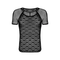 Чоловіча напівпрозора футболка з орнаментом Obsessive T102 T-shirt S/M/L, чорна - Master
