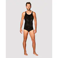 Чоловіча напівпрозора майка-борцовка з візерунком Obsessive T103 tank top S/M/L, чорна - Master
