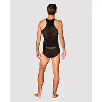Чоловіча напівпрозора майка-борцовка з візерунком Obsessive T103 tank top S/M/L, чорна - Master