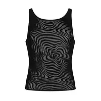 Чоловіча напівпрозора майка-борцовка з візерунком Obsessive T103 tank top S/M/L, чорна - Master