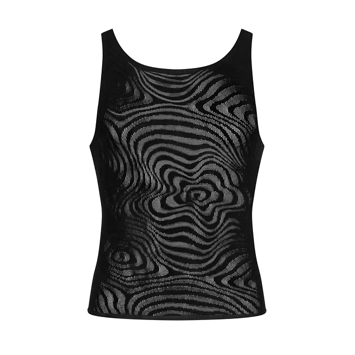 Чоловіча напівпрозора майка-борцовка з візерунком Obsessive T103 tank top S/M/L, чорна - Master