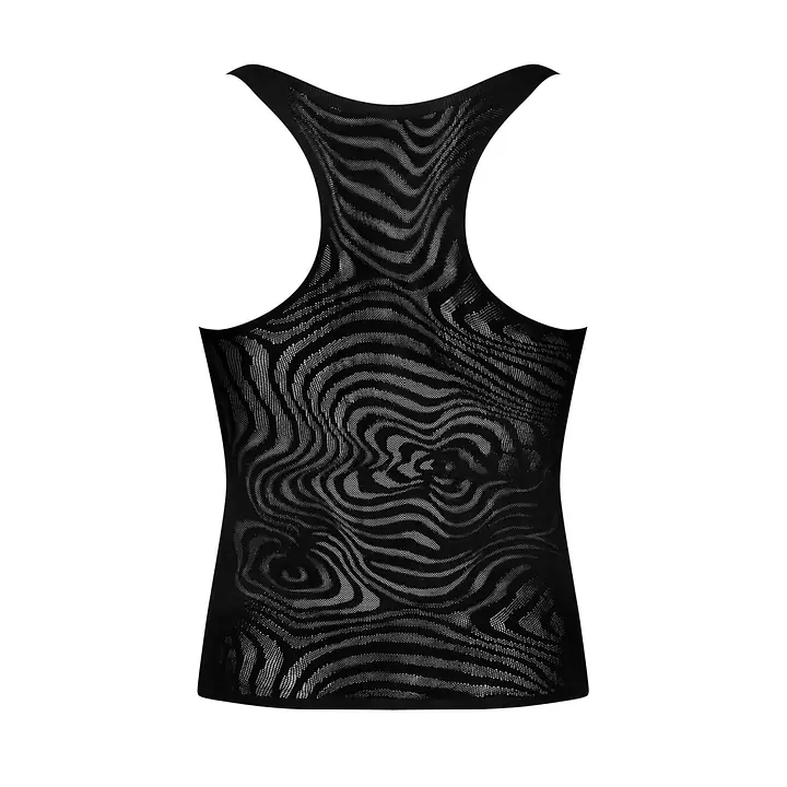 Чоловіча напівпрозора майка-борцовка з візерунком Obsessive T103 tank top S/M/L, чорна - Master