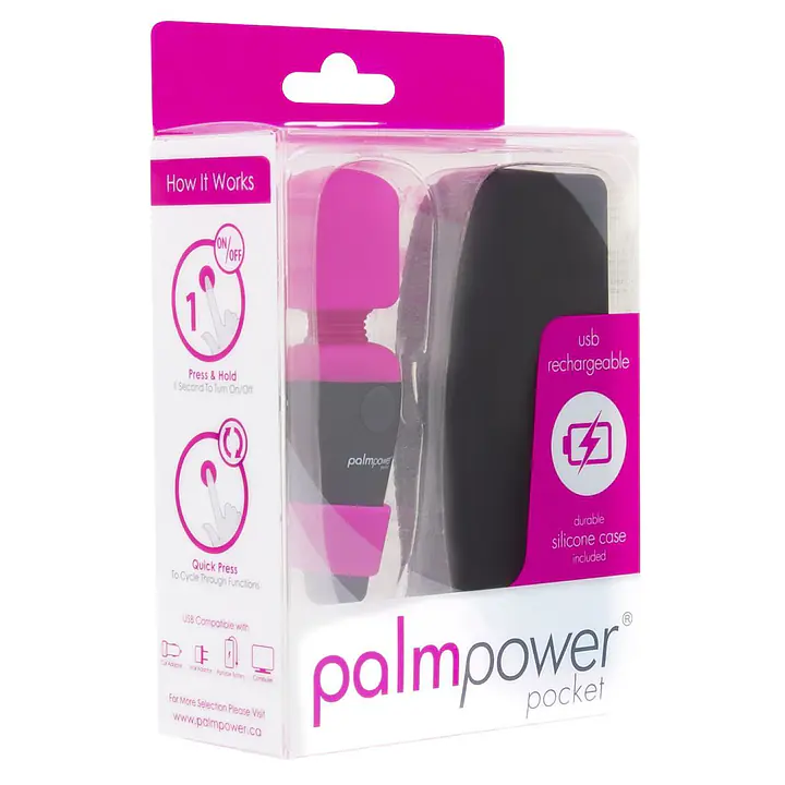 Мінівібромасажер PalmPower Pocket із чохлом на блискавці, водостійкий, перезаряджуваний, довжина 9 с - Master
